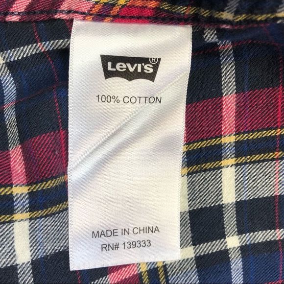 Levi’s Flannel Plaid Pearl Snap Shirt sz S - Picture 13 of 13